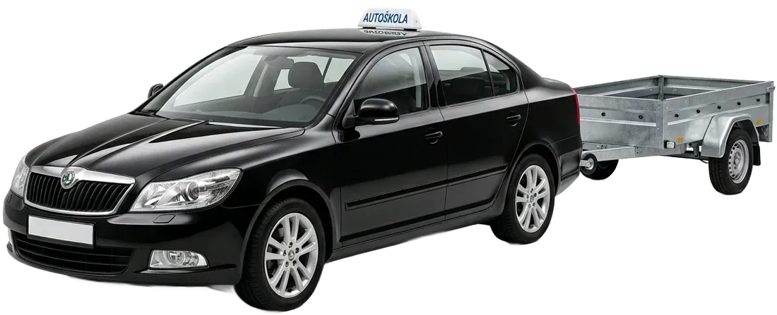 Výcvikové osobní auto s přívěsem